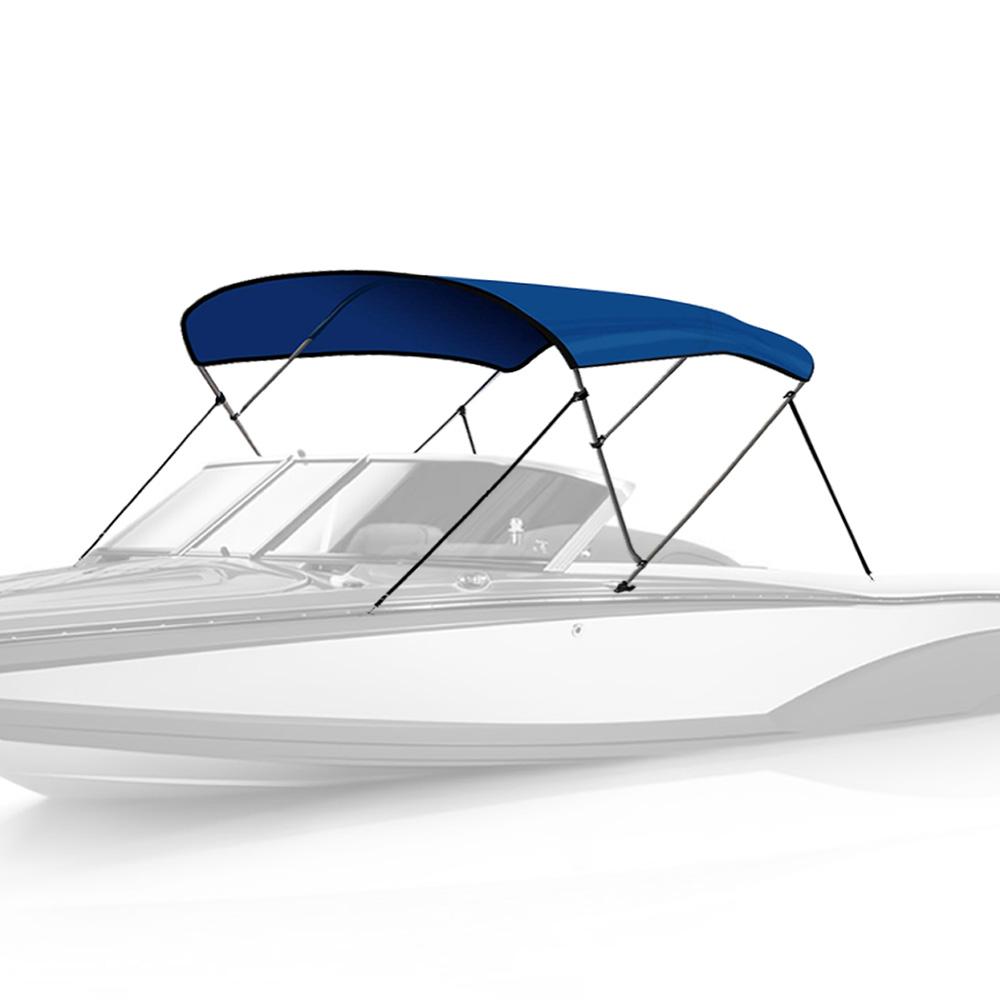 Leader Accessories 3 Bow Bimini Top Boat Cover Includes 4 Straps 2 Rear Support Poles Mounting Hardwares Storage Boot with 1 Aluminum Frame, 6'L x 46