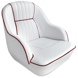 Buy b-white-red-piping Premium Pontoon Captains Bucket Seat Boat Seat